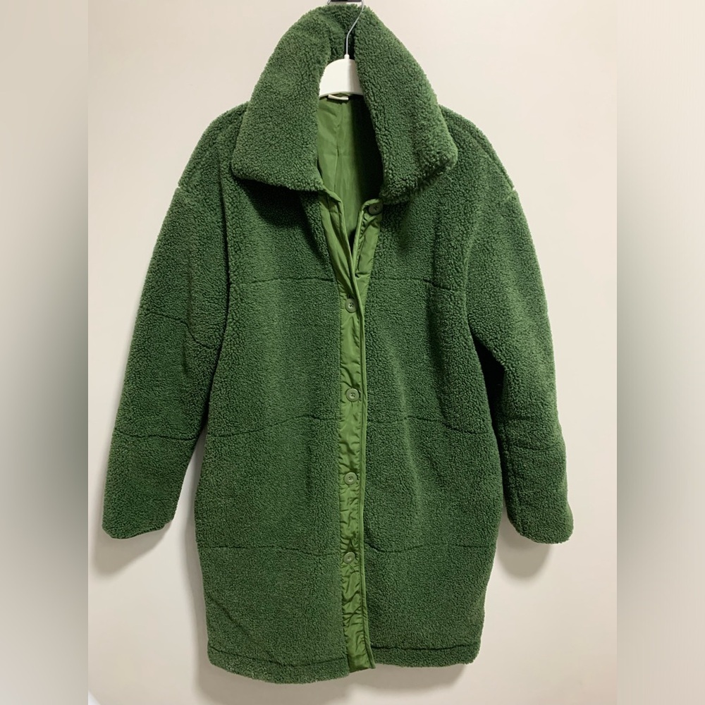 Good Threads Cozy Green Sherpa Coat